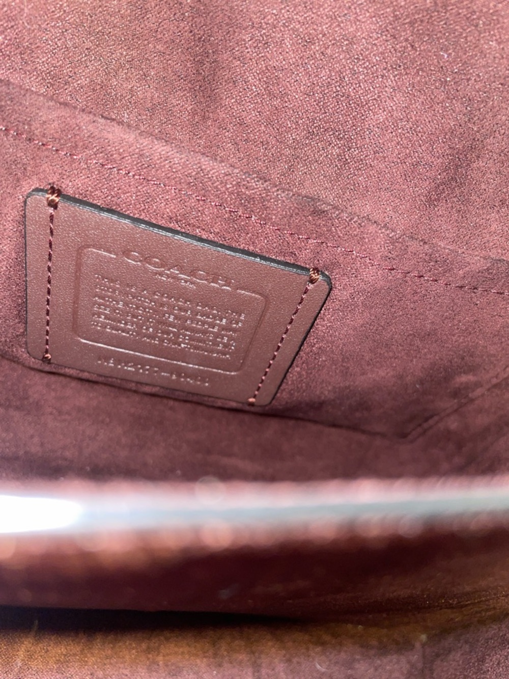 Coach Black Leather & Signature Canvas Chain Shoulder Bag with Silver Studs - Picture 15 of 17